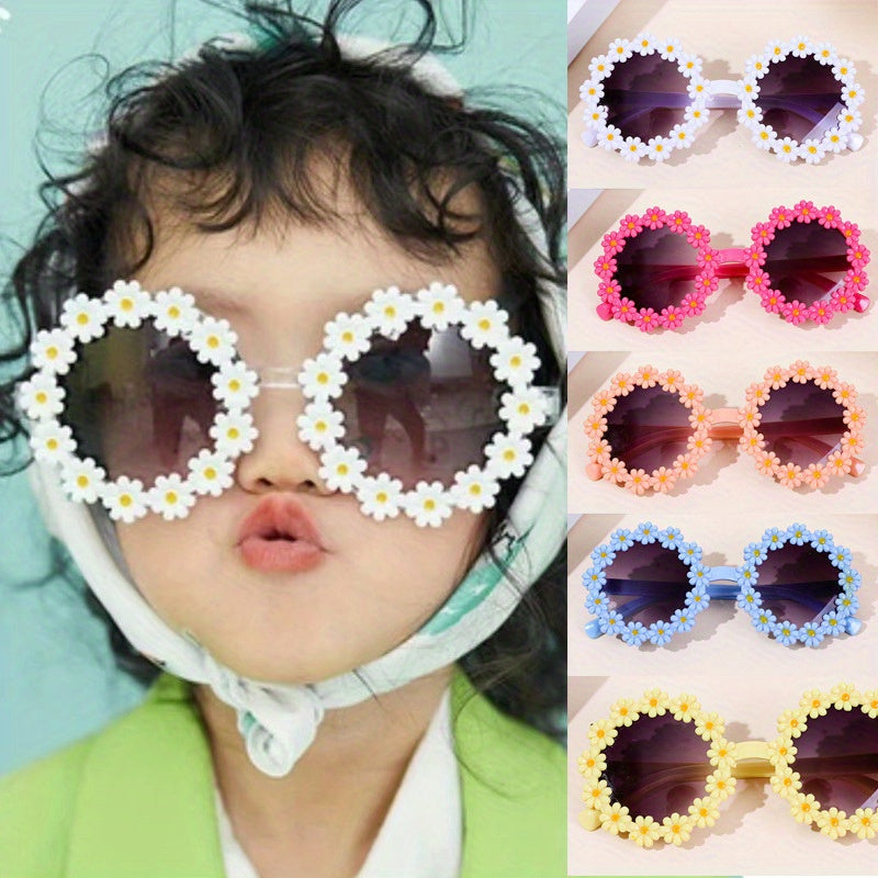 H.A.C Sweet Fresh Versatile Flower Round Sunglasses for Boys/ Girls