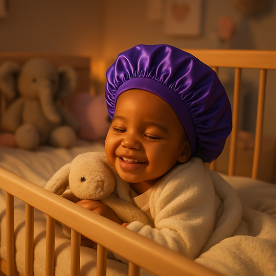 Pack of 3 Kids Satin Bonnet Sleeping Cap for- Toddlers - Soft Silk Night Hat for Baby
