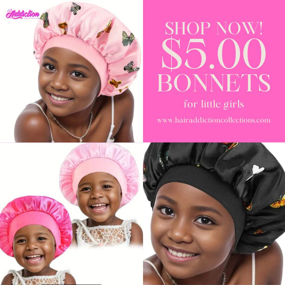 Chic Silky Satin Bonnet for Girls - Wide Brim Sleep & Shower Cap