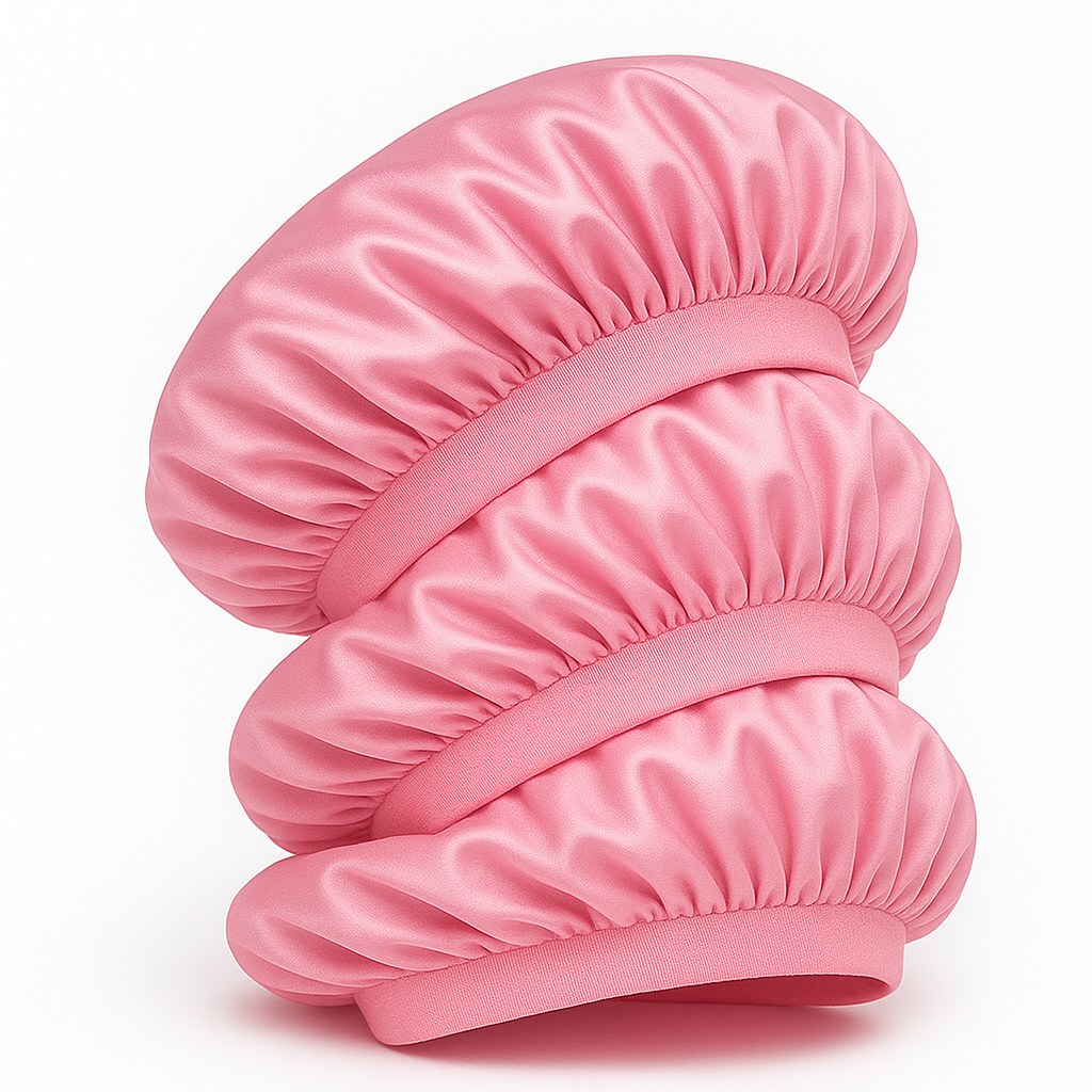 Pack of 3 Kids Satin Bonnet Sleeping Cap for- Toddlers - Soft Silk Night Hat for Baby