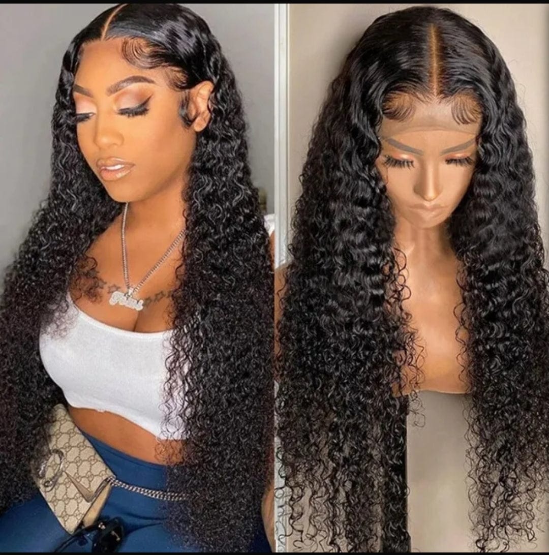 13x4 Deep Wave Lace Front Wig - 100% Human Hair, Long Curly Style, Natural Look & Feel - Hair Addiction Collection