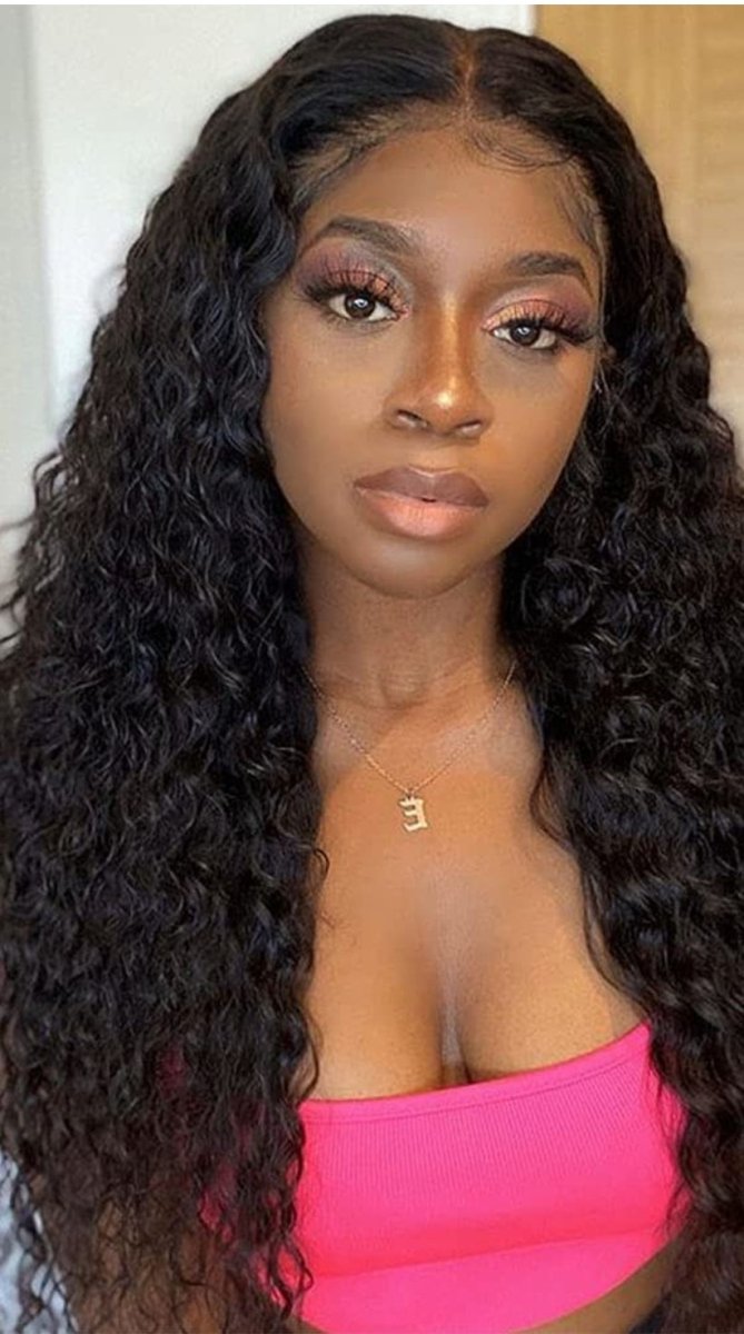 4x4 DEEP CURLY-WIG- 180D Deep Wave Curly Lace Front Human Hair Bob Wigs Side Part Lace Wig Pre Plucked - Hair Addiction Collection