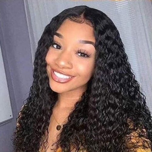 DEEPWAVE/CURLY 100% Virgin Brazilian Hair Closure Wig - Authentic 1B Color - Hair Addiction Collection