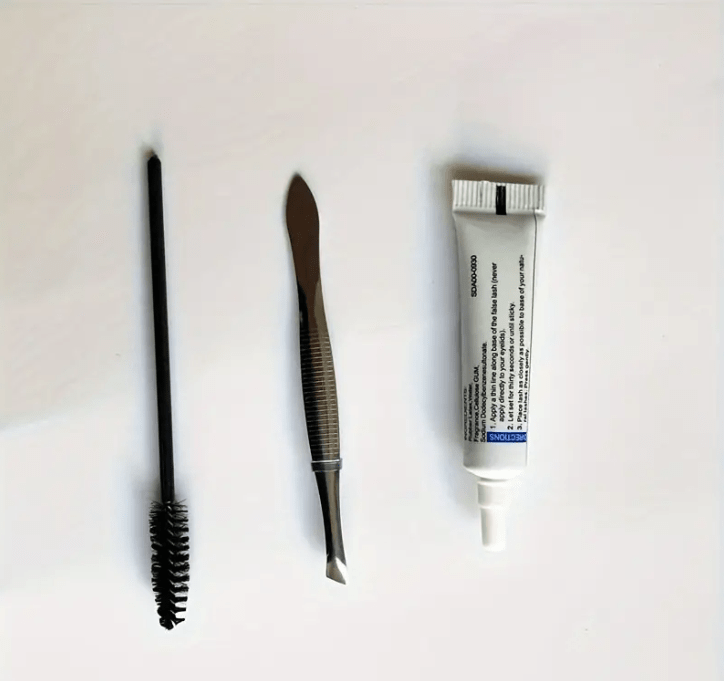 Eyelash Tool Kit, Eyelash Glue & Tweezers & Lash Brush, Strong Hold Eye Lash Adhesives Waterproof For Eyelash Extension, Eyelash Aid Tool - Hair Addiction Collection