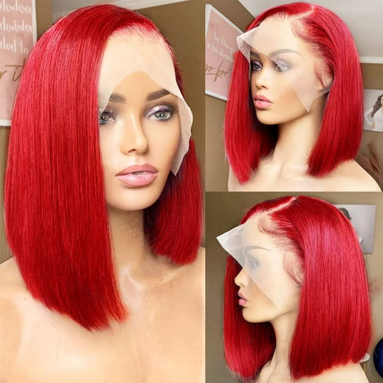HD LACE FRONTAL BOB color: 99j wig.Human hair 180 density - Hair Addiction Collection