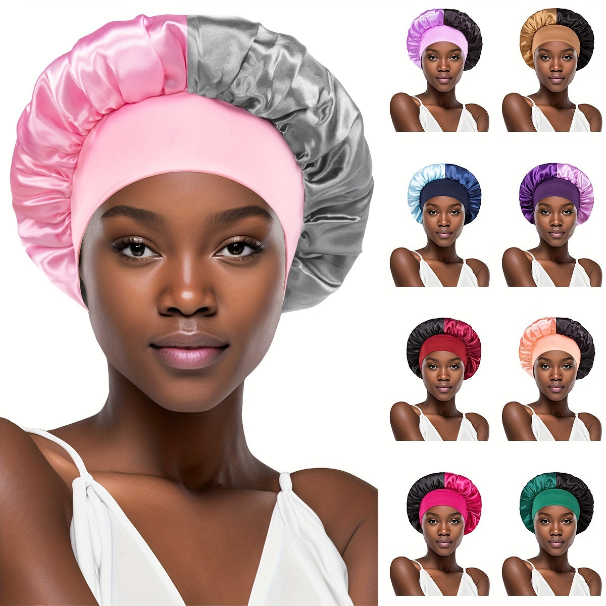 Satin bonnet for curls and braids