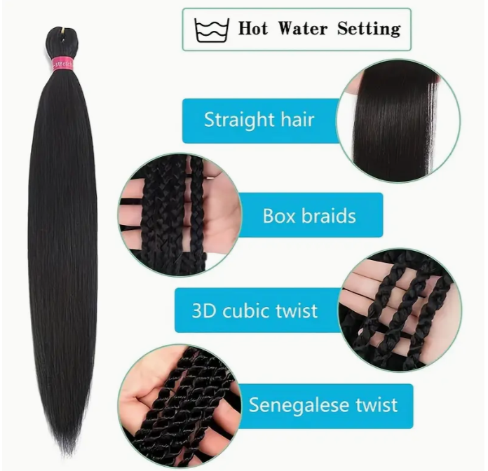 Pre-stretched Braiding Hair,Silky Braid Hair Extensions - 26 Inches