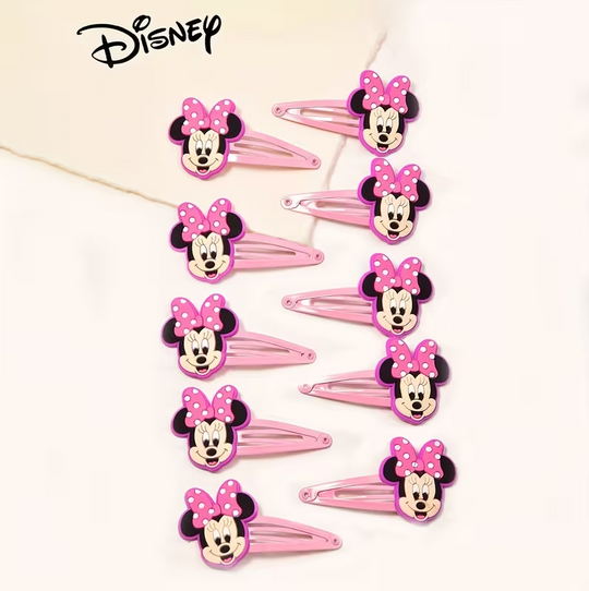 Pack of 10 Cute Minnie Cartoon BB Hair Clips | Kids Hair Accessories for Parties, School, Holidays & Valentine’s Gifts