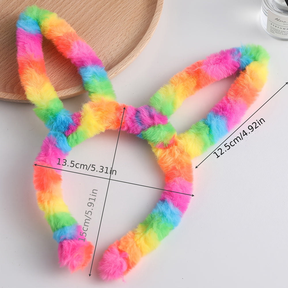 colorful polyester bunny ears headband - comfortable party accessory