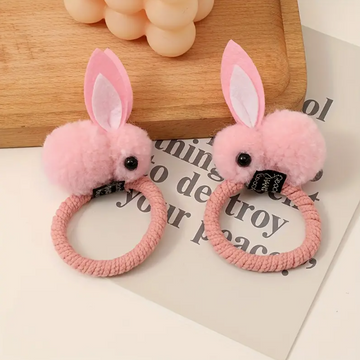 2pcs Cute Bunny Hair Bands - Plush Autumn & Winter Hair Accessories for Girls