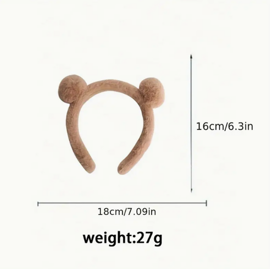 1 Pcs Adorable Plush Bear Ears Headbands for Girls – Soft & Cute Hair Accessories