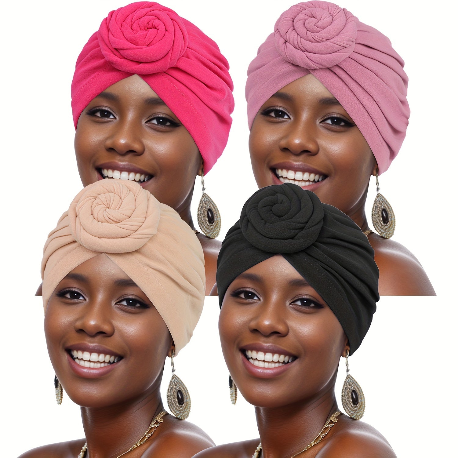 Pre-tied Turban - Stylish Knot Design Breathable & Comfortable Fabric Perfect