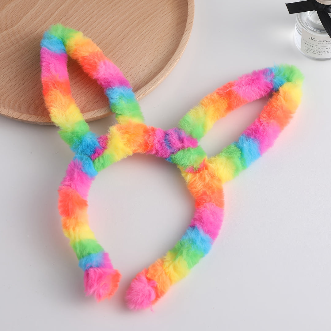 colorful polyester bunny ears headband - comfortable party accessory