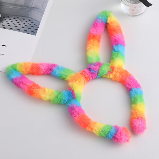 colorful polyester bunny ears headband - comfortable party accessory