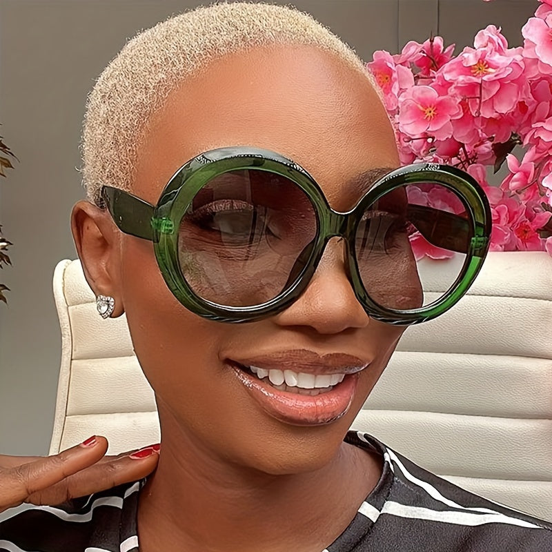 Oversized Round Retro Gradient Anti-Glare Sun Shades
