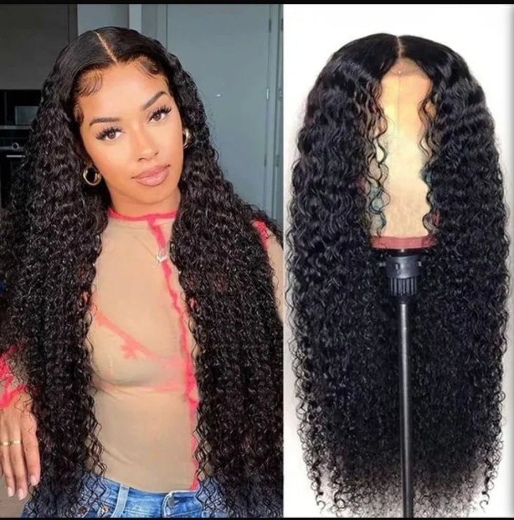 13x4 Deep Wave Lace Front Wig - 100% Human Hair, Long Curly Style, Natural Look & Feel - Hair Addiction Collection