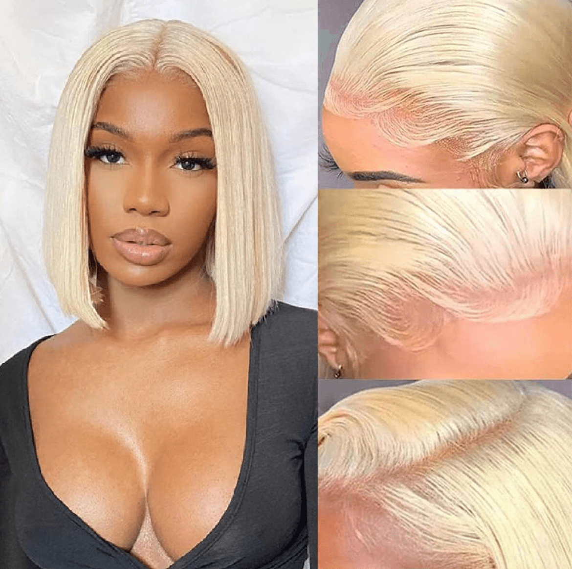 613 HD 14-inch LACE FRONTAL BOB wigs. Human hair 180 density - Hair Addiction Collection