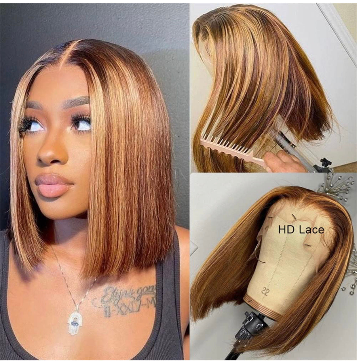 human hair wig 12 inch 13×4 hd lace front bob wig